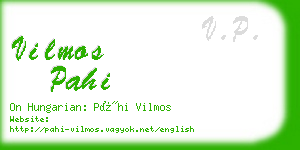 vilmos pahi business card